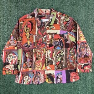 CJ Christopher & Banks Picasso Style Button Up Women's Jacket Womens Large